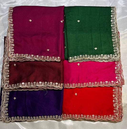 Vichitra 4side Sequence Cutwork Dupatta