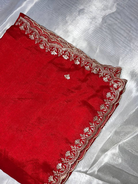 Vichitra 4side Sequence Cutwork Dupatta