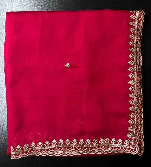 Exclusive 4-Side Cutwork Dupatta with Fine Sequence