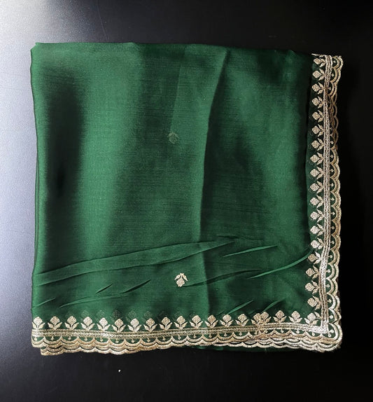 Exclusive 4-Side Cutwork Dupatta with Fine Sequence