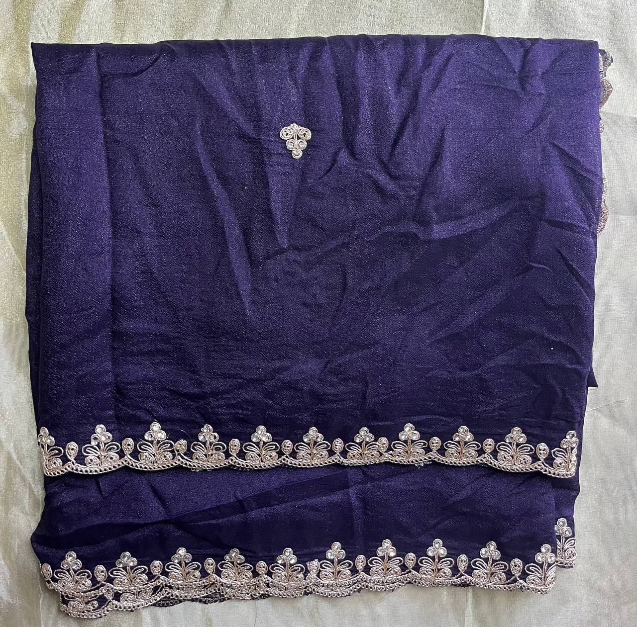 Designer Coding Work With Zarkhan Handwork Cutwork Dupatta