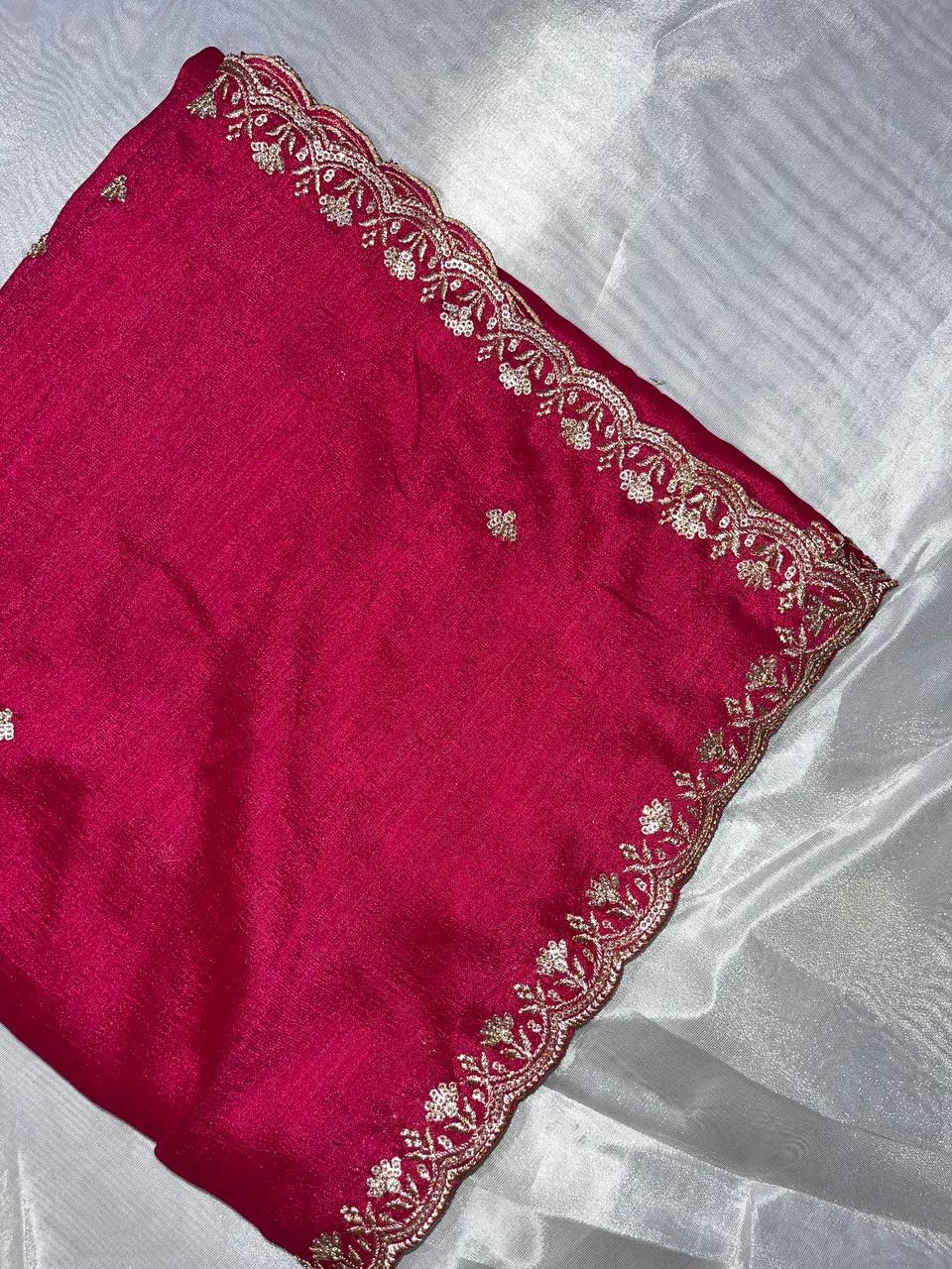 Vichitra 4side Sequence Cutwork Dupatta