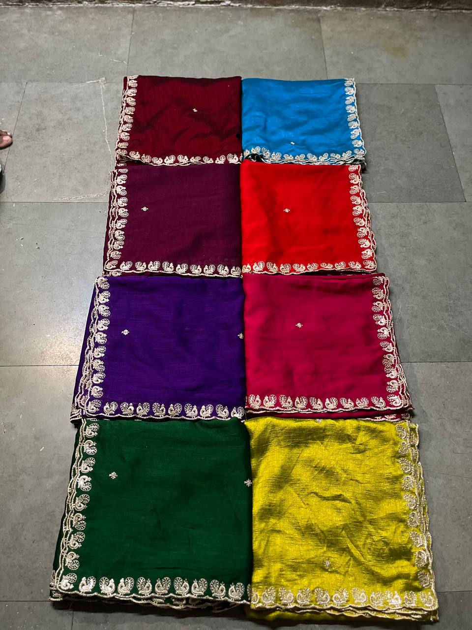 Vichitra 4 Side Sequence Cutwork Dupatta