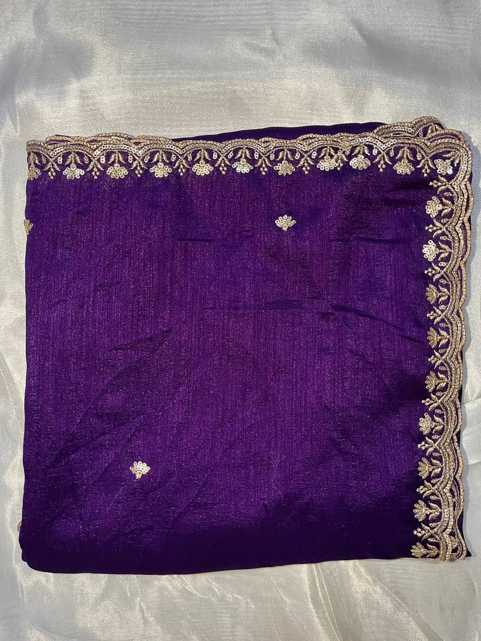 Vichitra 4side Sequence Cutwork Dupatta