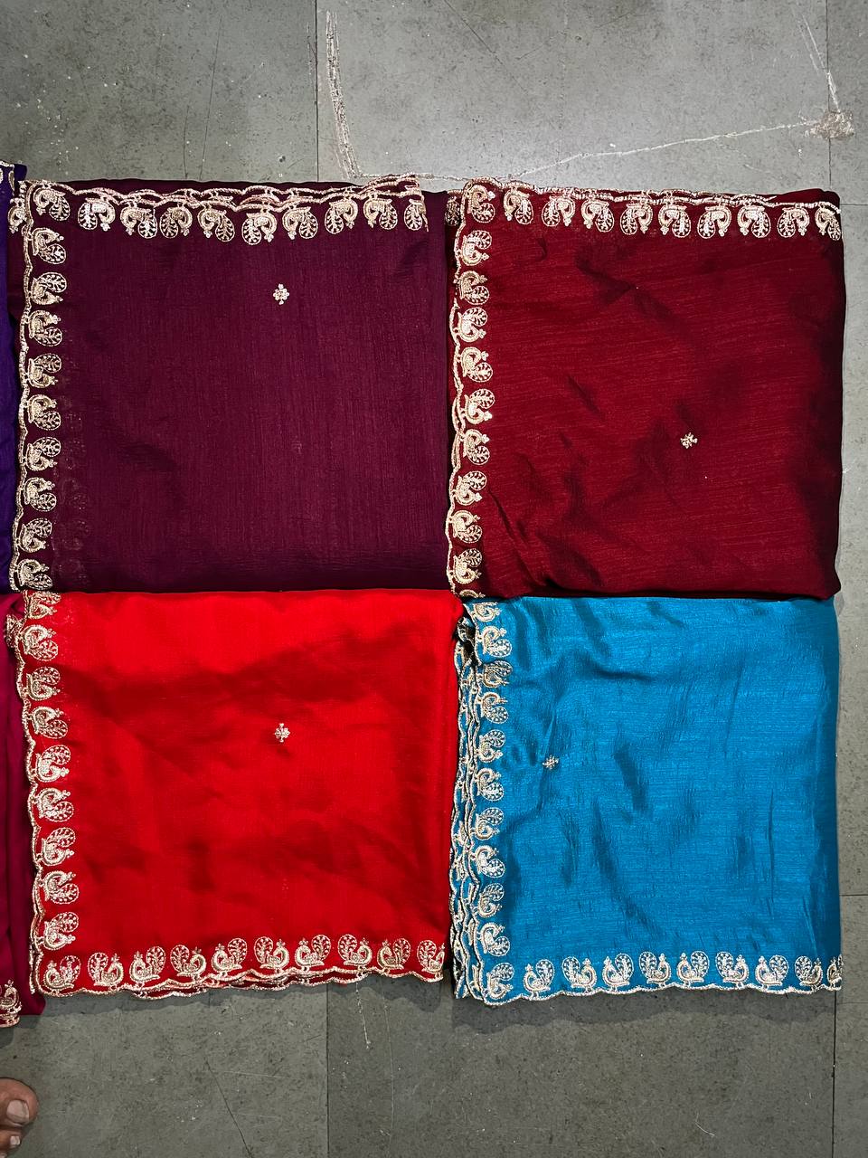 Vichitra 4 Side Sequence Cutwork Dupatta