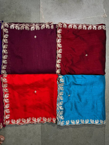 Vichitra 4 Side Sequence Cutwork Dupatta