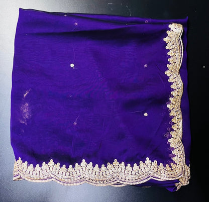 Designer Sequence Dupatta with Elegant Cutwork Border