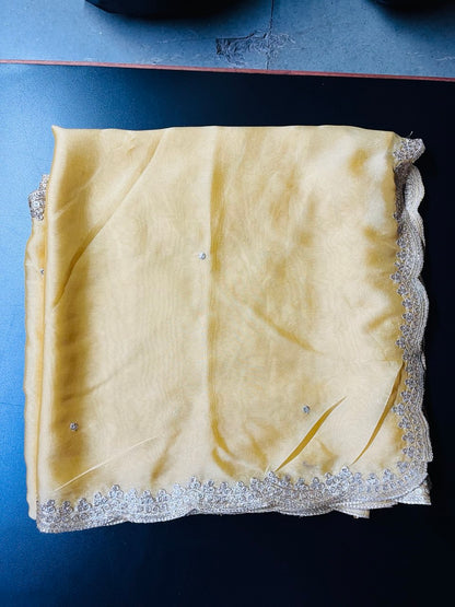 Designer Sequence Dupatta with Elegant Cutwork Border