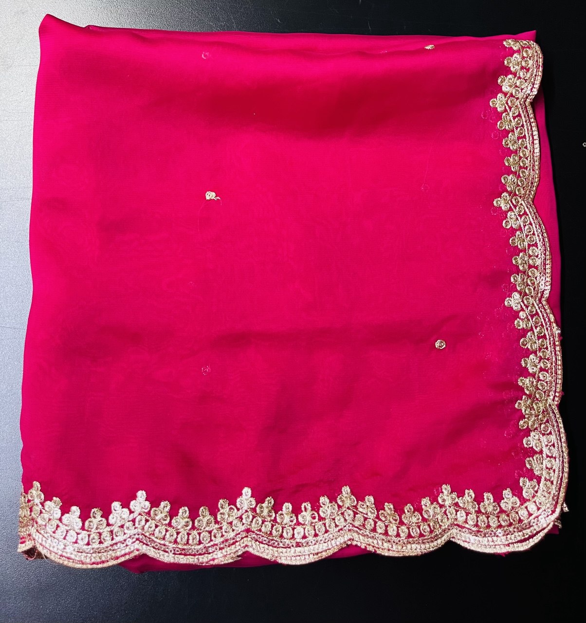 Designer Sequence Dupatta with Elegant Cutwork Border