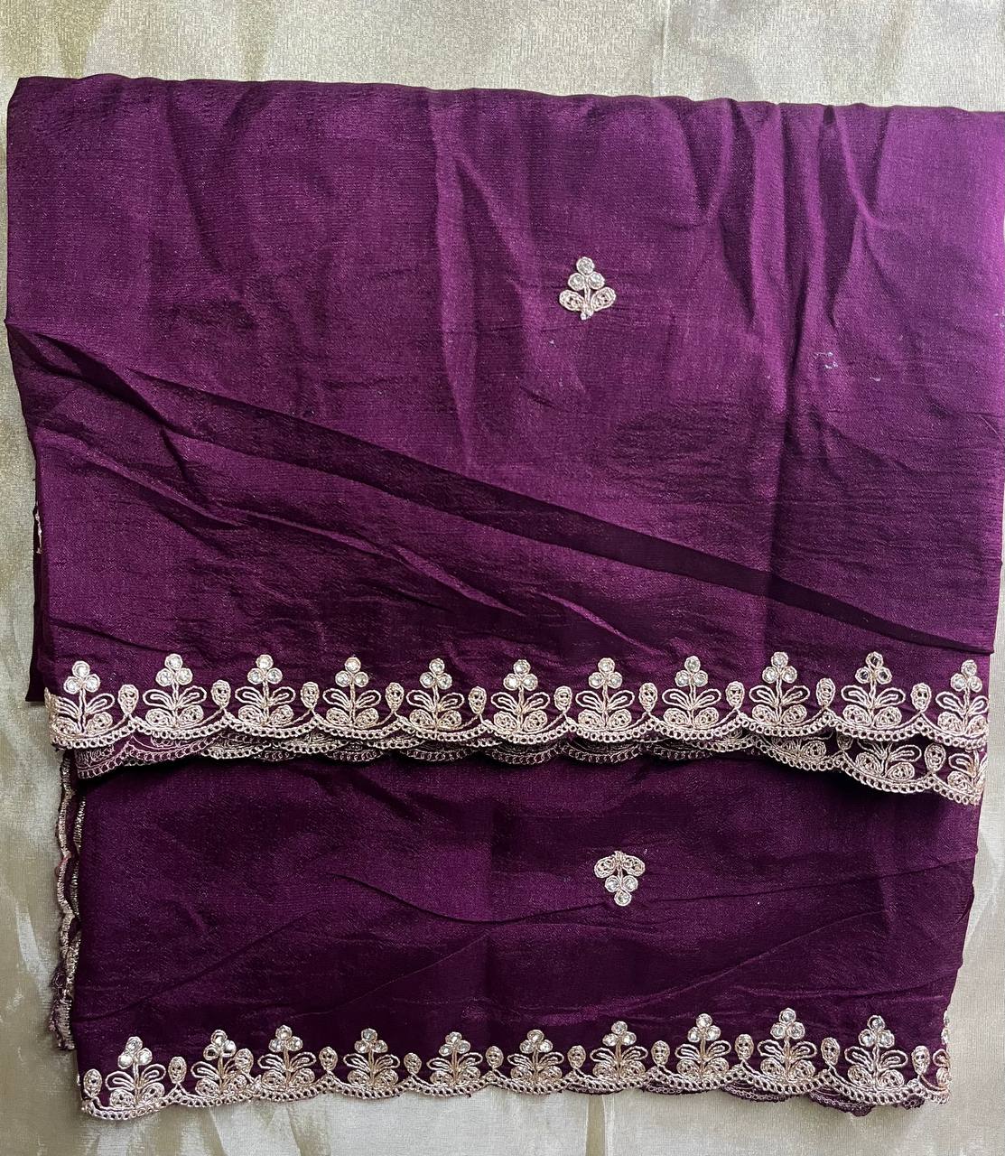 Designer Coding Work With Zarkhan Handwork Cutwork Dupatta