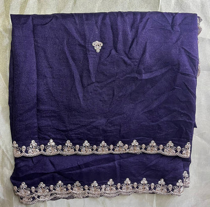 Designer Coding Work With Zarkhan Handwork Cutwork Dupatta