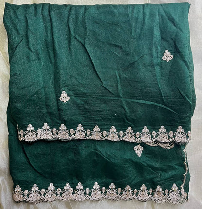 Designer Coding Work With Zarkhan Handwork Cutwork Dupatta