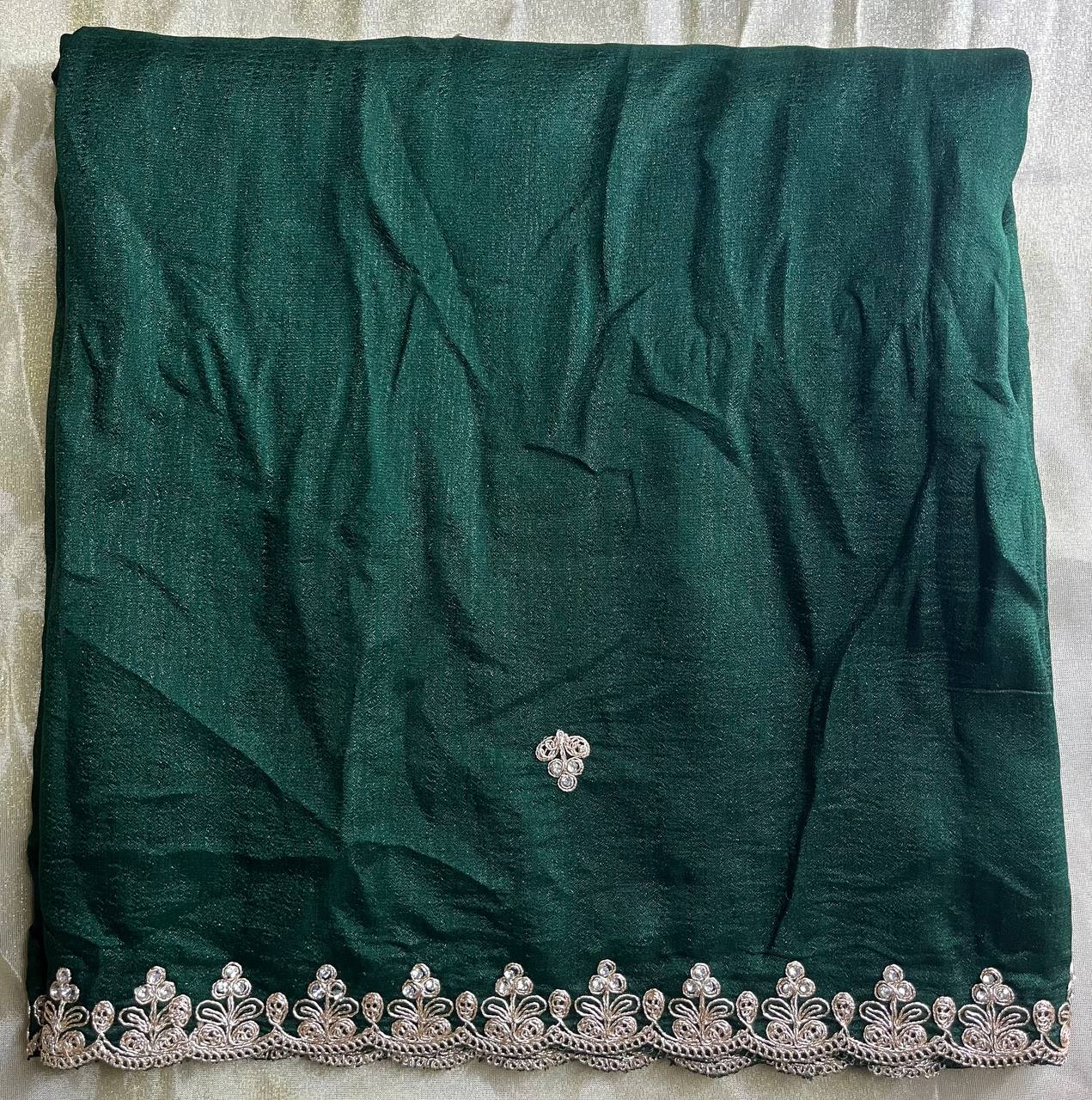 Designer Coding Work With Zarkhan Handwork Cutwork Dupatta