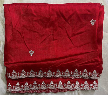 Designer Coding Work With Zarkhan Handwork Cutwork Dupatta