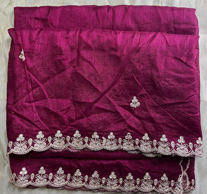 Designer Coding Work With Zarkhan Handwork Cutwork Dupatta