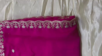 4-Side Pink Rangoli Designer Dupatta
